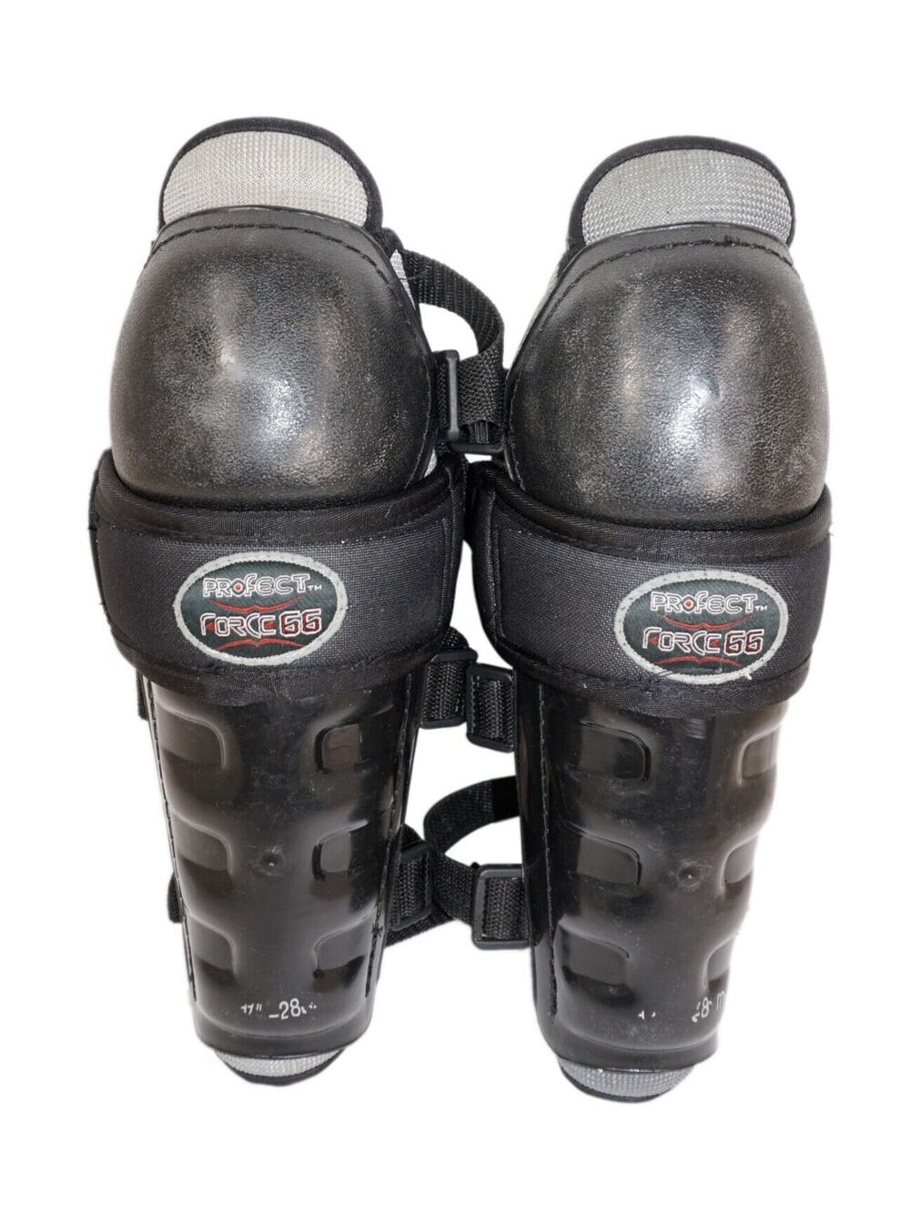 JR Small 11" - Vintage Profect Force 66 Hockey Black Shin Guard Pad Classic Fit